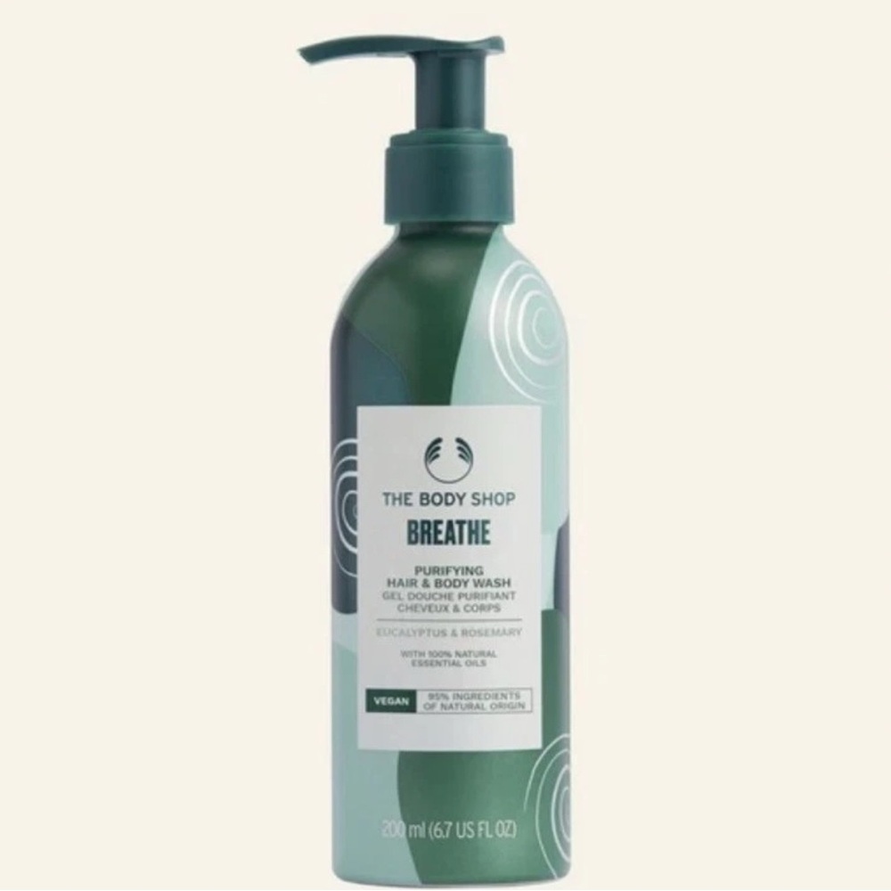 The Body Shop Breathe Eucalyptus & Rosemary Body and Hair Wash - Green